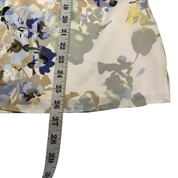 WHBM Watercolor Floral Satin Sleeveless Halter Tank Top Size 12 Office Business - Picture 9 of 10